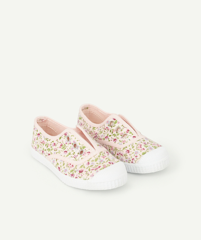 Baby girl Nouvelle Arbo   C - GIRLS' PINK FLORAL PRINT CANVAS TRAINERS