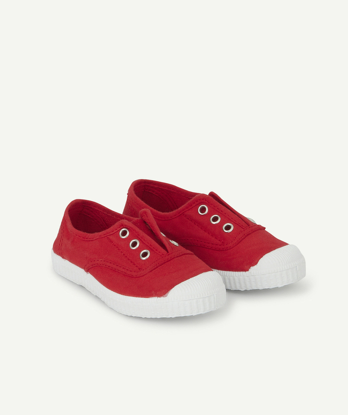 Shoes, booties Tao Categories - BOYS' RED CANVAS TRAINERS