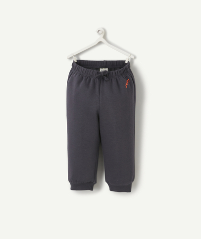 Nice price Nouvelle Arbo   C - BABY BOYS' GREY RECYCLED FIBRE JOGGERS WITH SLOGAN