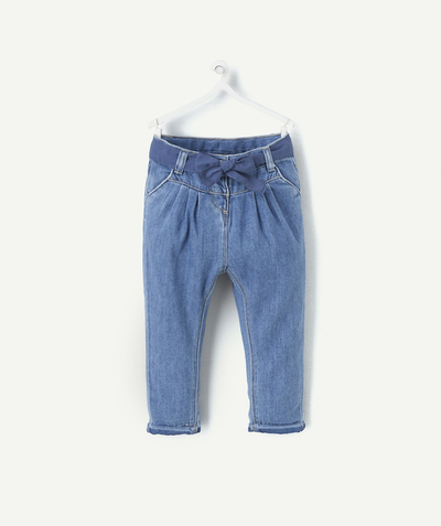 Jeans Tao Categories - BABY GIRLS' LOW-IMPACT DENIM RELAXED TROUSERS
