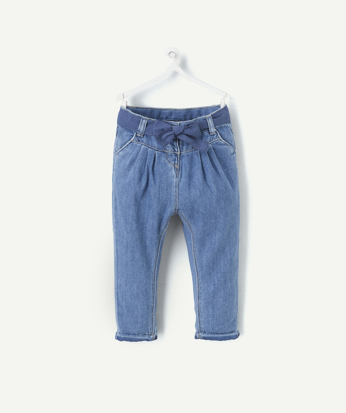Jeans Categories Tao - PANTALON RELAX BÉBÉ FILLE EN DENIM LOW IMPACT AVEC CEINTURE