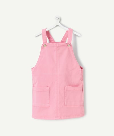 New colours palette Tao Categories - BABY GIRL OVERALL DRESS IN PINK RECYCLED FIBERS
