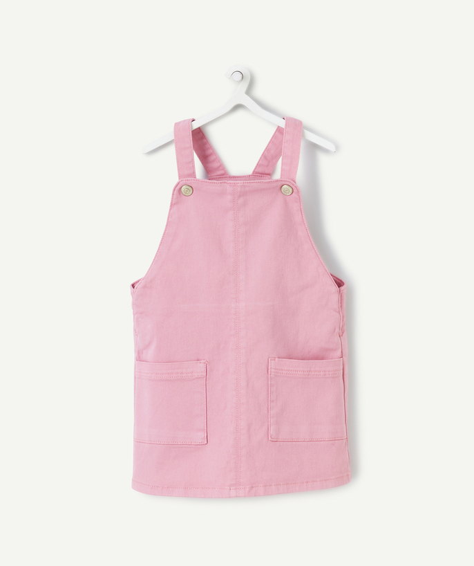 Baby girl Tao Categories - BABY GIRL OVERALL DRESS IN PINK RECYCLED FIBERS