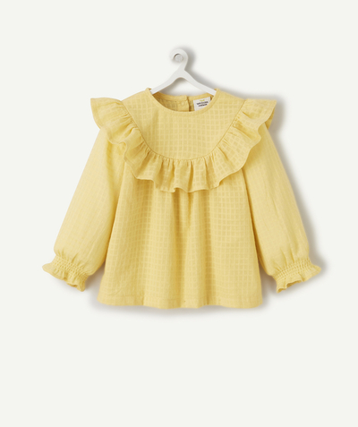 Back to school collection Nouvelle Arbo   C - BABY GIRLS' YELLOW BLOUSE WITH RUFFLES