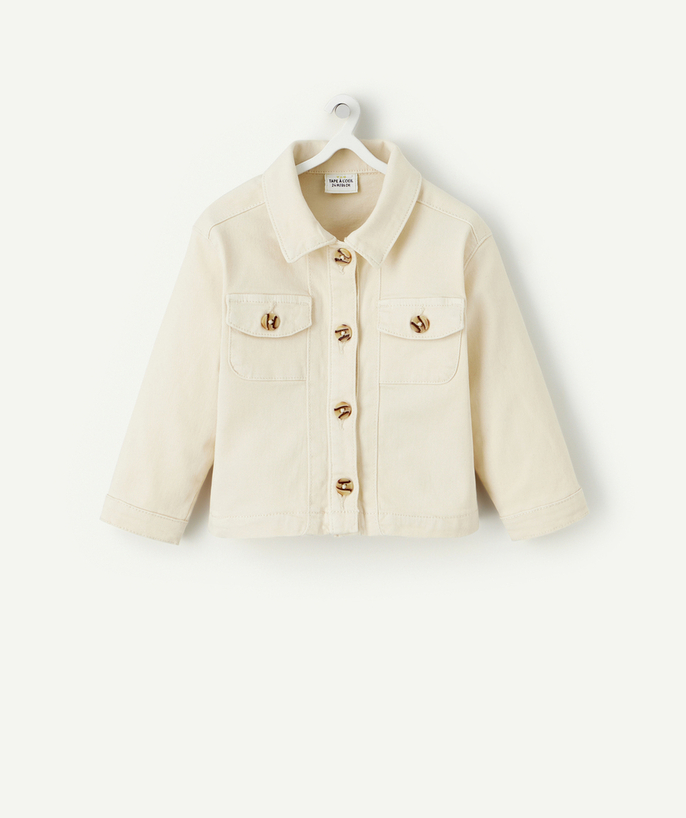 Coat - Padded jacket - Jacket Tao Categories - BABY GIRLS' CREAM RECYCLED FIBRE JACKET