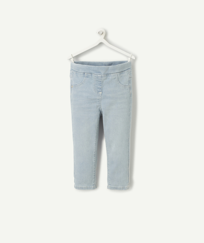 Trousers Tao Categories - BABY GIRLS' LESS WATER BLUE DENIM TREGGINGS