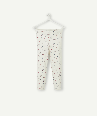 Trousers Nouvelle Arbo   C - BABY GIRLS' FLORAL ORGANIC COTTON RIBBED LEGGINGS
