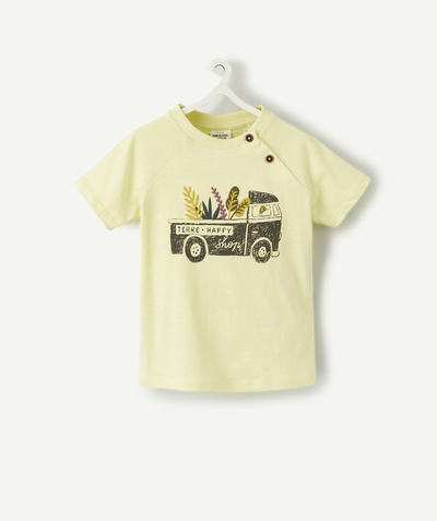 Baby boy Nouvelle Arbo   C - BABY BOYS GREEN ORGANIC COTTON T SHIRT WITH A LORRY MOTIF