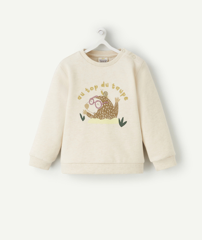 Pullover - Sweatshirt Tao Categories - BABY BOYS' SWEATSHIRT RECYCLED FIBRES WITH A MOLE MOTIF