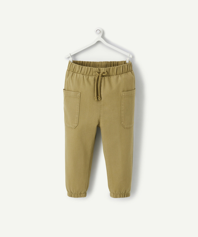 Back to school collection Nouvelle Arbo   C - BABY BOYS' KHAKI ECO-FRIENDLY VISCOSE CHINOS