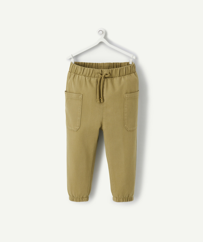Back to school collection Tao Categories - BABY BOYS' KHAKI ECO-FRIENDLY VISCOSE CHINOS
