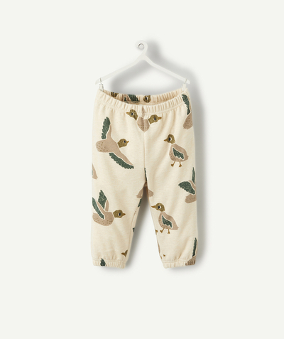 Back to school collection Nouvelle Arbo   C - BABY BOYS' RECYCLED FIBRE JOGGERS WITH BIRDS