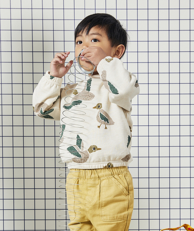 Back to school collection Nouvelle Arbo   C - BABY BOYS' RECYCLED FIBRE SWEATSHIRT WITH BIRD PRINT