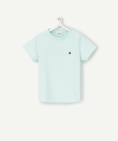 Low-priced looks Tao Categories - BABY BOYS' MINT GREEN ORGANIC COTTON T SHIRT WITH A POCKET