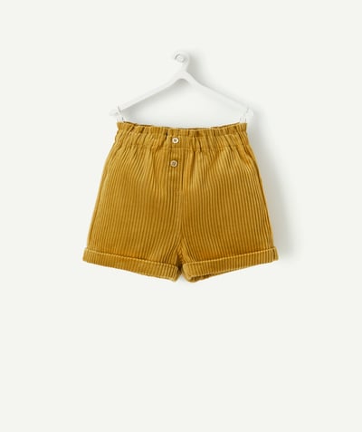 Shorts - Skirt Tao Categories - BABY GIRLS' MUSTARD CORDUROY SHORTS