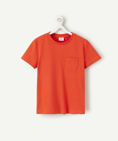 Boy Tao Categories - BOYS' RED SHORT-SLEEVED T-SHIRT WITH A POCKET