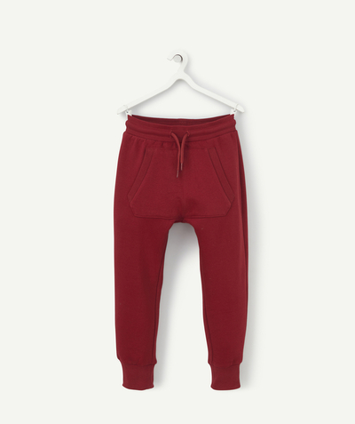 Trousers - Jogging pants Nouvelle Arbo   C - BOYS' DARK RED FLEECE JOGGERS WITH POCKET