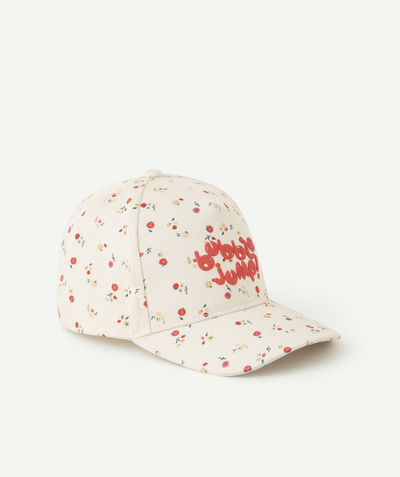 Hats - Caps Nouvelle Arbo   C - BABY GIRLS' CAP WITH A FRUITY PRINT AND A RED MESSAGE