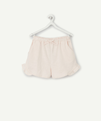 Shorts - Skirt Nouvelle Arbo   C - GIRLS' PINK ORGANIC COTTON SHORTS
