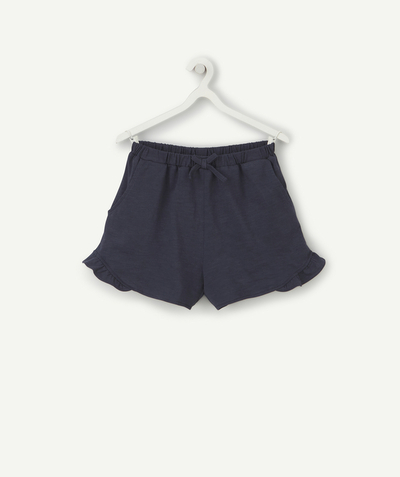 Clothing Nouvelle Arbo   C - GIRLS' SHORTS IN NAVY BLUE ORGANIC COTTON