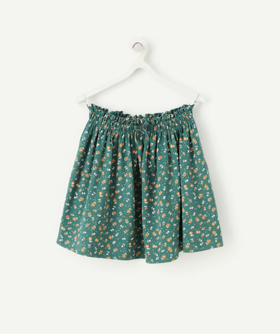 New In Tao Categories - GIRLS' GREEN CIRCLE SKIRT WITH A FLORAL PRINT