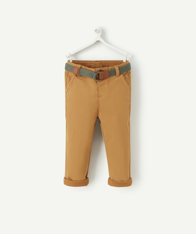 Back to school collection Nouvelle Arbo   C - BABY BOYS' BROWN ECO-FRIENDLY VISCOSE CHINOS
