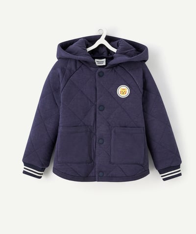 Baby boy Nouvelle Arbo   C - BABY BOYS' NAVY HOODED QUILTED JACKET