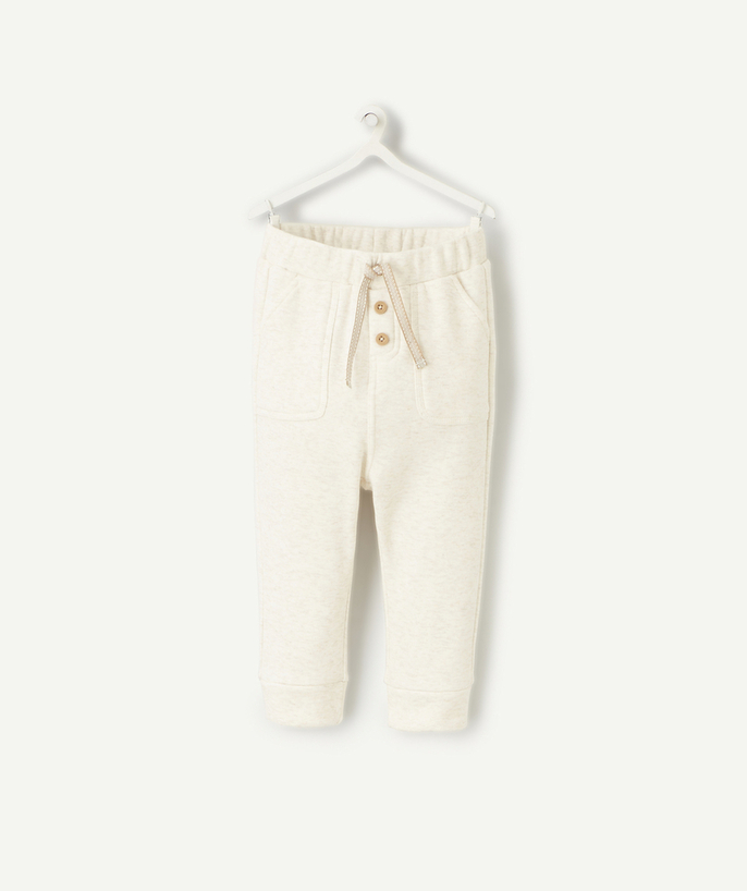 Baby boy Nouvelle Arbo   C - ECRU MARL JOGGERS IN RECYCLED FIBRES
