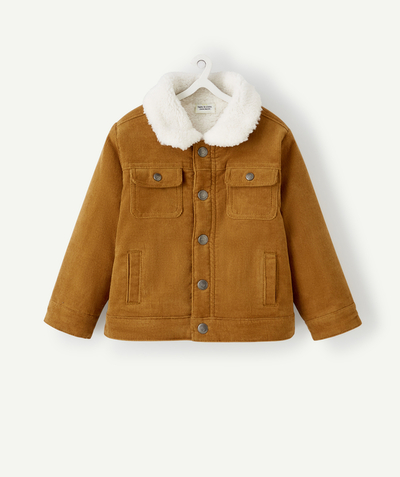 New collection Nouvelle Arbo   C - BABY BOYS' SHERPA-LINED BROWN CORDUROY JACKET