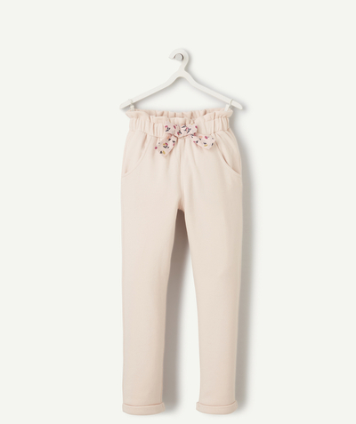 Clothing Nouvelle Arbo   C - GIRLS' PINK RECYCLED FIBRE JOGGERS WITH FLORAL BOW