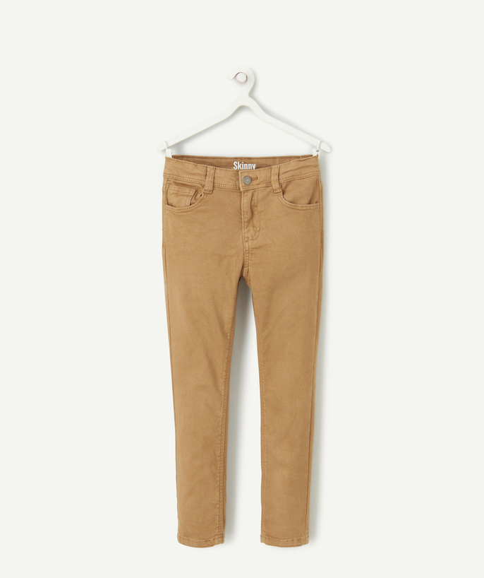 Basics Tao Categories - BOYS' BROWN DENIM SKINNY TROUSERS IN RECYCLED FIBRES