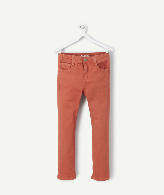 Basics Tao Categories - BOY'S SKINNY PANTS IN RUST-COLORED RECYCLED FIBER