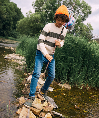 Back to school collection Nouvelle Arbo   C - BOYS' ULTRA-HARD-WEARING LESS WATER DENIM RELAXED TROUSERS