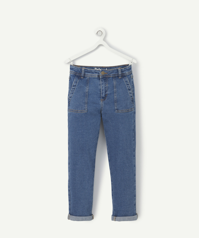 Back to school collection Tao Categories - BOYS' RELAXED LOW-IMPACT BLUE DENIM TROUSERS
