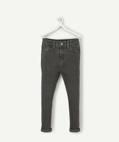 Child Tao Categories - RELAXED JEANS FOR BOYS IN DARK GREY DENIM LESS WATER