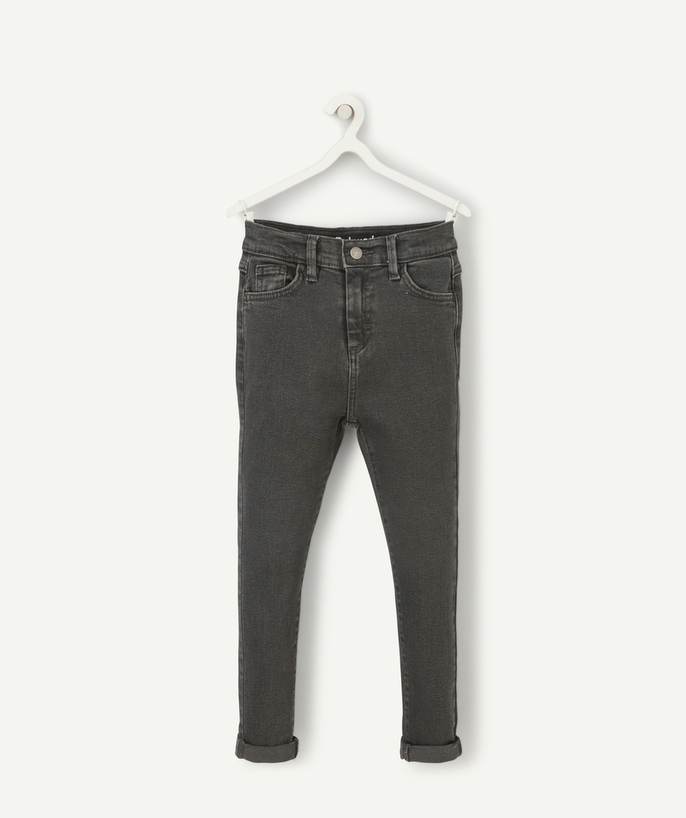 Jeans Tao Categories - RELAXED JEANS FOR BOYS IN DARK GREY DENIM LESS WATER