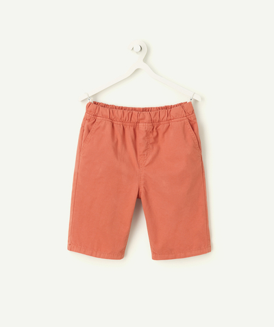Nueva Colección Categorías TAO - Pantalón corto recto de algodón naranja para niño