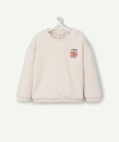 Back to school collection Nouvelle Arbo   C - BABY GIRLS' PINK RECYCLED FIBRE SWEATSHIRT WITH SLOGANS