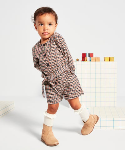 Outlet Nouvelle Arbo   C - BABY GIRLS' LONG-SLEEVED CHECKED PLAYSUIT