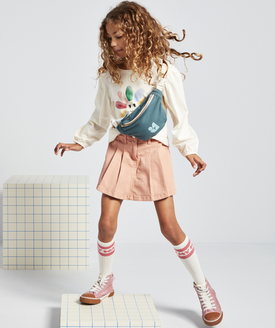 Outlet Tao Categories - GIRLS' PINK RECYCLED FIBRE PLEATED SKORT