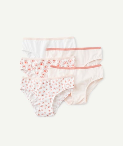 Outlet Nouvelle Arbo   C - SET OF FIVE GIRLS' PINK AND WHITE FLORAL BRIEFS