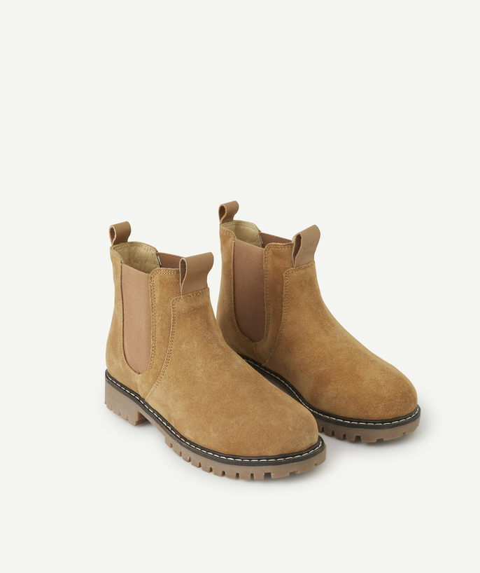 Party outfits Tao Categories - BOYS' BROWN ELASTICATED BOOTS