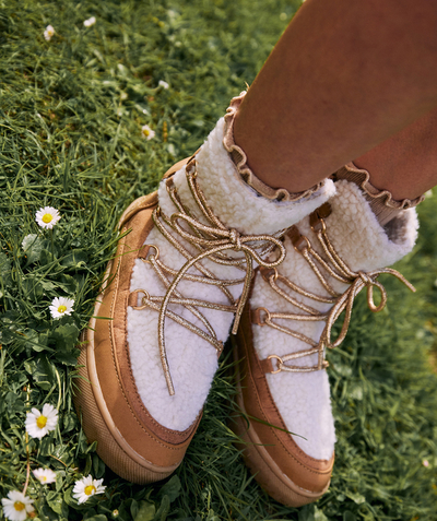 Teen girls Nouvelle Arbo   C - GIRLS' BOOTS IN RECYCLED FIBRES WITH SHERPA AND SPARKLY DETAILS