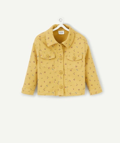 Outlet Tao Categories - BABY GIRLS' YELLOW FLORAL RECYCLED FIBRE JACKET