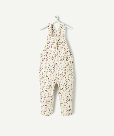 ECODESIGN Nouvelle Arbo   C - BABY GIRLS' FLORAL PRINT RECYCLED FIBRE AND DENIM DUNGAREES