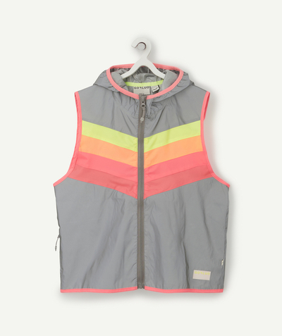 Girl Tao Categories - DARKFLOW GREY AND PINK SAFETY VEST WITH HOOD