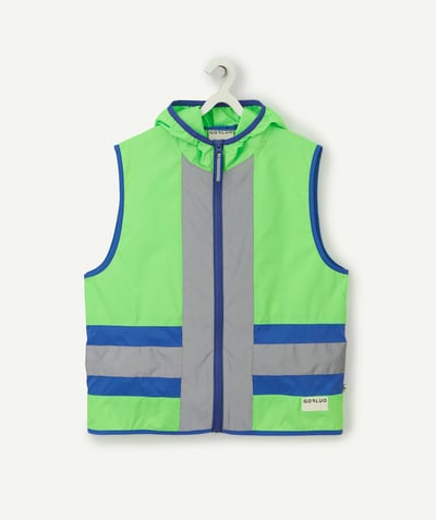 Outdoor play equipment Tao Categories - JOY GREEN SAFETY VEST WITH HOOD