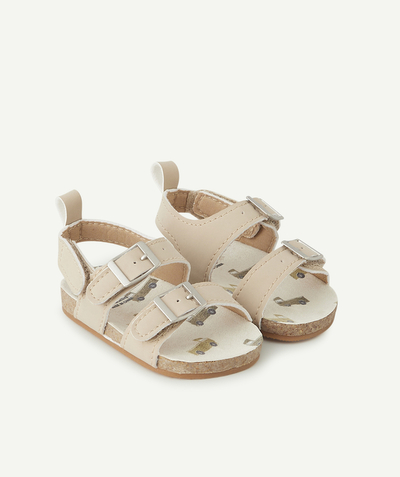 New collection Nouvelle Arbo   C - BABY BOYS' BEIGE SANDALS WITH BUCKLES