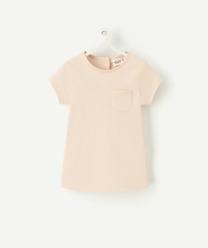 T-shirt - undershirt Tao Categories - BABY GIRLS' PALE PINK T-SHIRT IN  ORGANIC COTTON