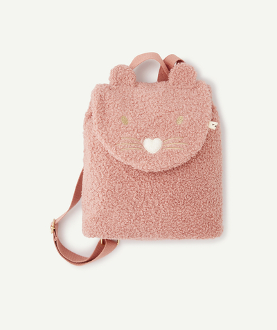 Bag Nouvelle Arbo   C - BABY GIRLS' PINK BOUCLÉ MOUSE BACKPACK WITH LITTLE EARS